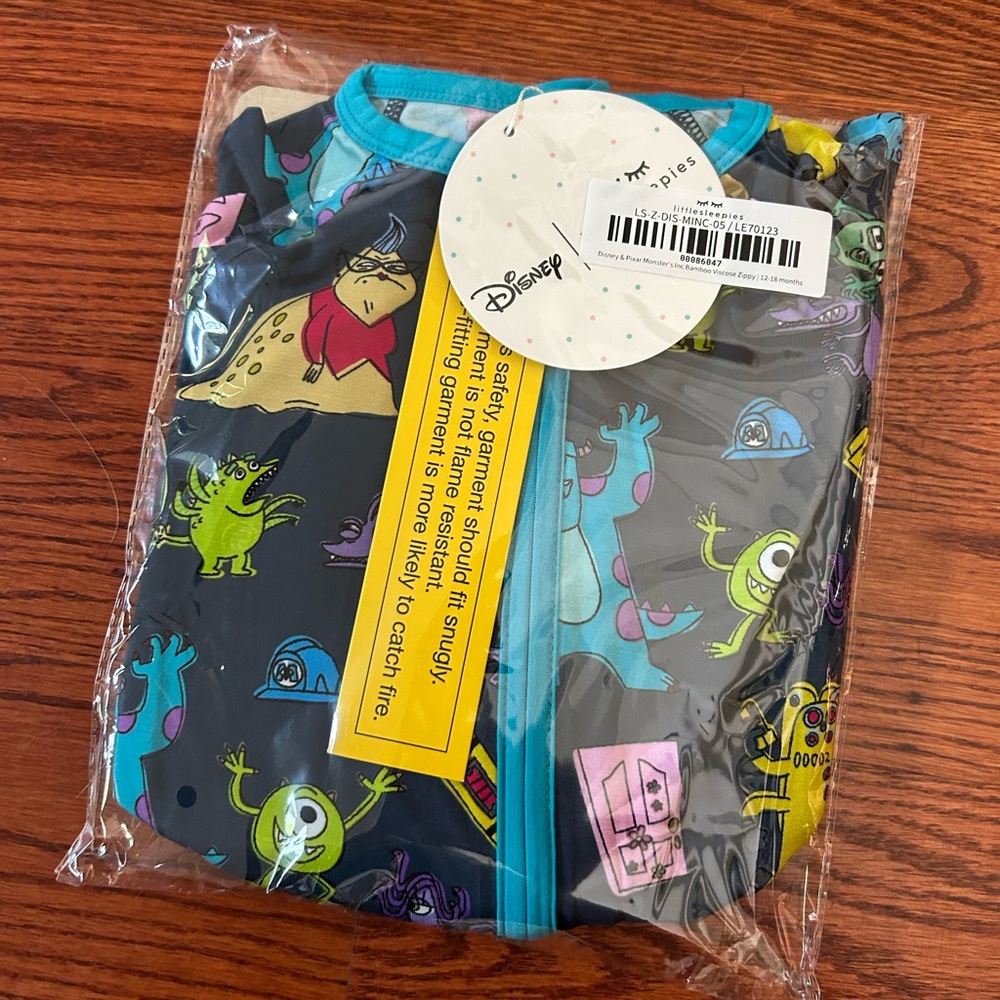 Brand new in bag Little Sleepies Monster Inc Zippy Size 12-18